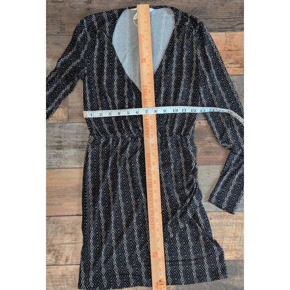 BCBGeneration Black & White Geometric Print Faux Wrap Dress XXS - Picture 4 of 5